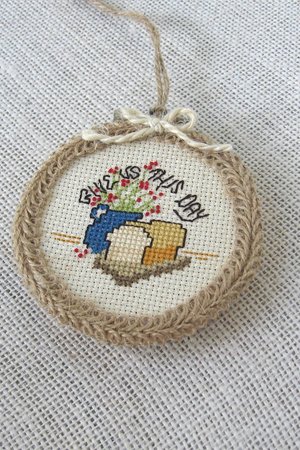 Daily Bread Cross Stitch Ornament