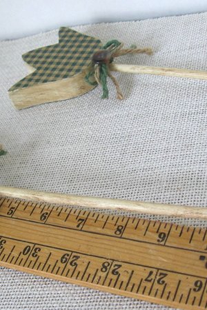 Gingham Plaid Flower Plant Stake Primitive Poke