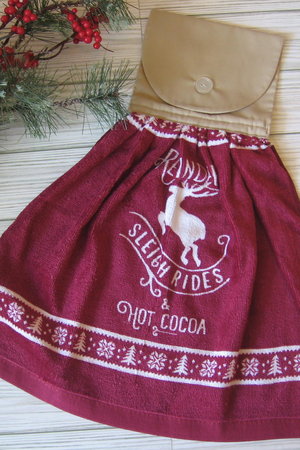Primitive Christmas Kitchen Hand Dish Tea Towel
