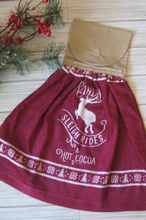 Primitive Christmas Kitchen Hand Dish Tea Towel