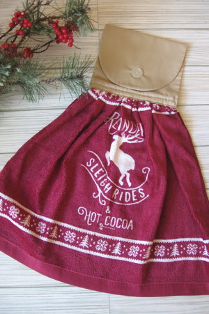 Primitive Christmas Kitchen Hand Dish Tea Towel