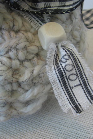 Knitted Pumpkin Halloween Decoration in Black and White