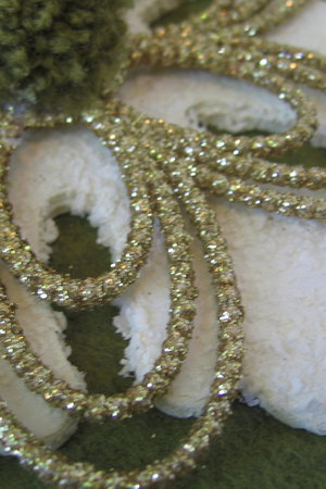 Upcycled Sage Green and Gold Snowflake Ornament