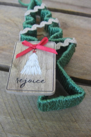 Upcycled Tree Shaped Country Christmas Ornament