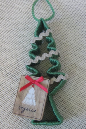 Upcycled Tree Shaped Country Christmas Ornament