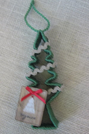 Upcycled Tree Shaped Country Christmas Ornament