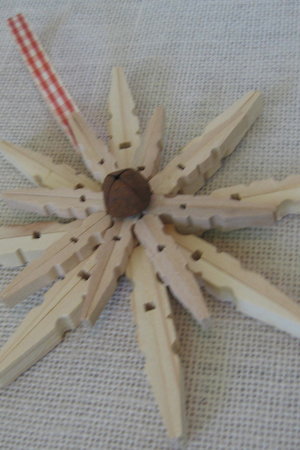 Upcycled Wooden Clothespin Snowflake Ornament