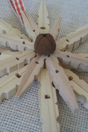 Upcycled Wooden Clothespin Snowflake Ornament