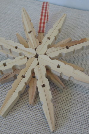 Upcycled Wooden Clothespin Snowflake Ornament