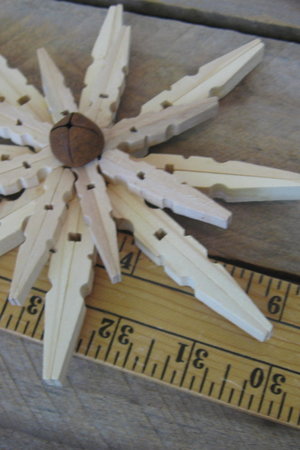 Upcycled Wooden Clothespin Snowflake Ornament