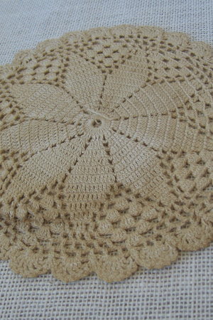 Set of 3 Coffee Stained Primitive Doilies
