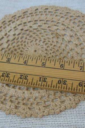 Set of 3 Coffee Stained Primitive Doilies
