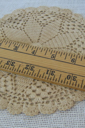 Set of 3 Coffee Stained Primitive Doilies