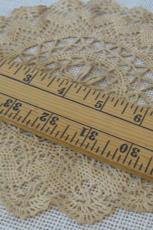 Set of 3 Coffee Stained Primitive Doilies