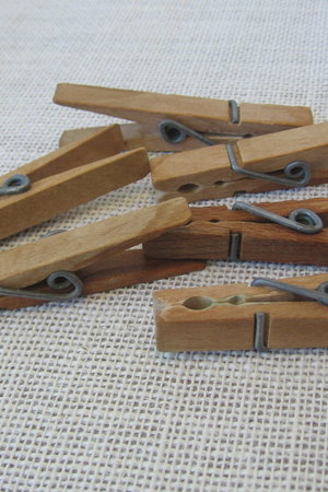 Vintage Wooden Clothespins Set of 6