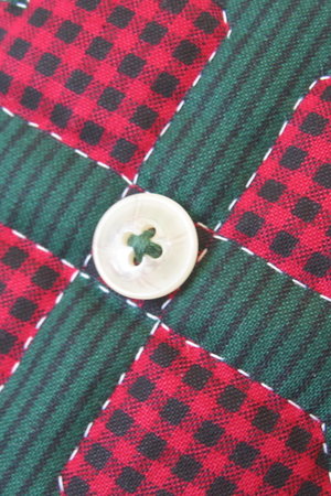 Quilted Fabric Christmas Ornament Bear Claw Design