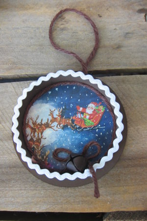 Retro Themed Ribbon Spool Ornament