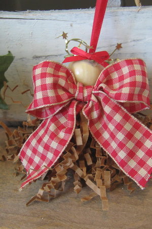 Primitive Brown Crimp Paper Angel Ornament