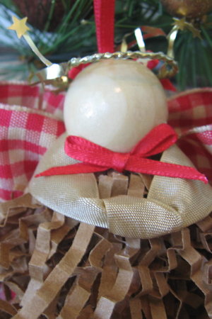 Primitive Brown Crimp Paper Angel Ornament