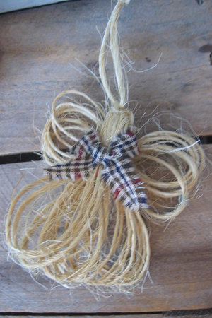 Primitive Jute Twine Hanging Angel Ornament