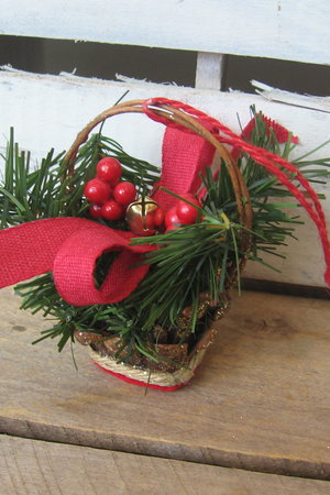Upcycled Basket Christmas Tree Ornament