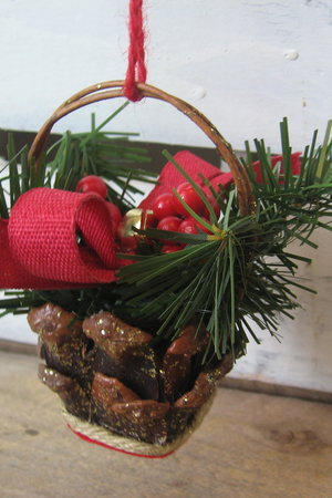 Upcycled Basket Christmas Tree Ornament