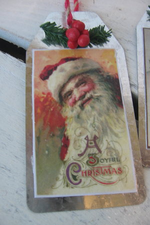 Christmas Embellished Metal Gift Tags in a Set of 3