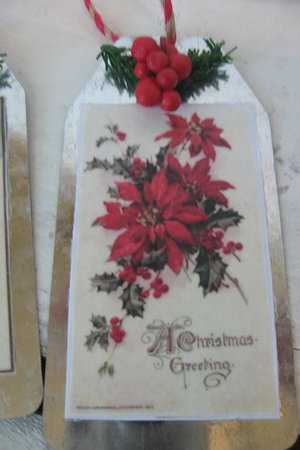 Christmas Embellished Metal Gift Tags in a Set of 3