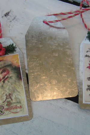 Christmas Embellished Metal Gift Tags in a Set of 3