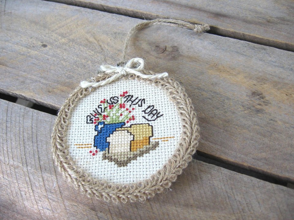 Daily Bread Cross Stitch Ornament
