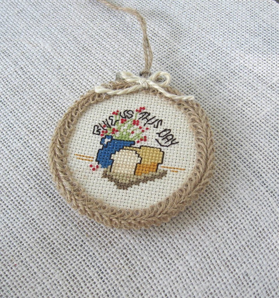 Daily Bread Cross Stitch Ornament