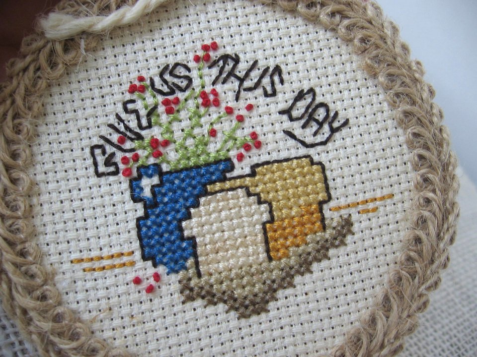 Daily Bread Cross Stitch Ornament