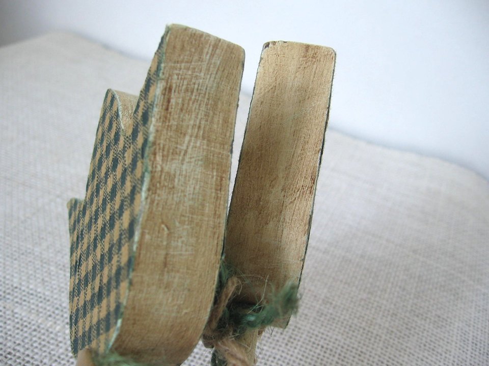 Gingham Plaid Flower Plant Stake Primitive Poke