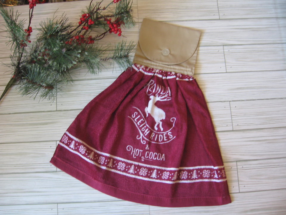 Primitive Christmas Kitchen Hand Dish Tea Towel