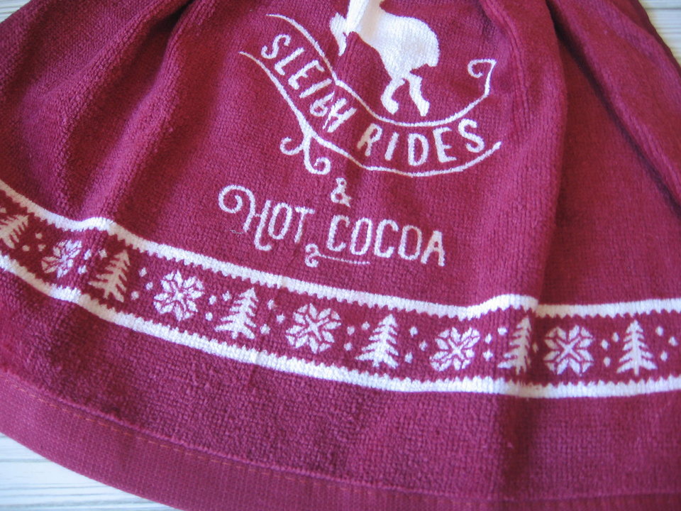 Primitive Christmas Kitchen Hand Dish Tea Towel