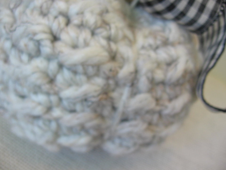 Knitted Pumpkin Halloween Decoration in Black and White