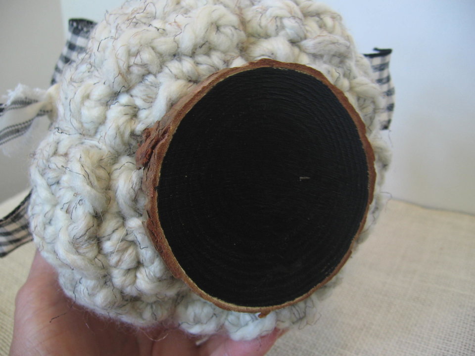 Knitted Pumpkin Halloween Decoration in Black and White