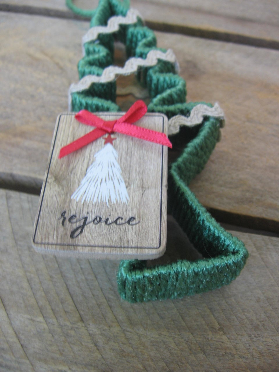 Upcycled Tree Shaped Country Christmas Ornament