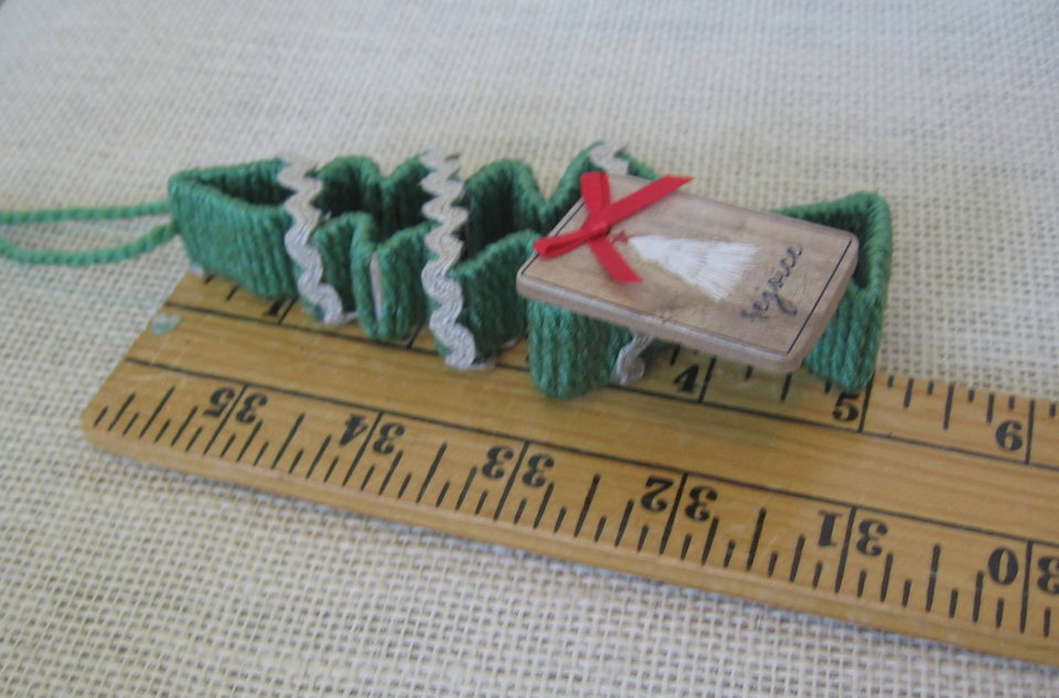Upcycled Tree Shaped Country Christmas Ornament