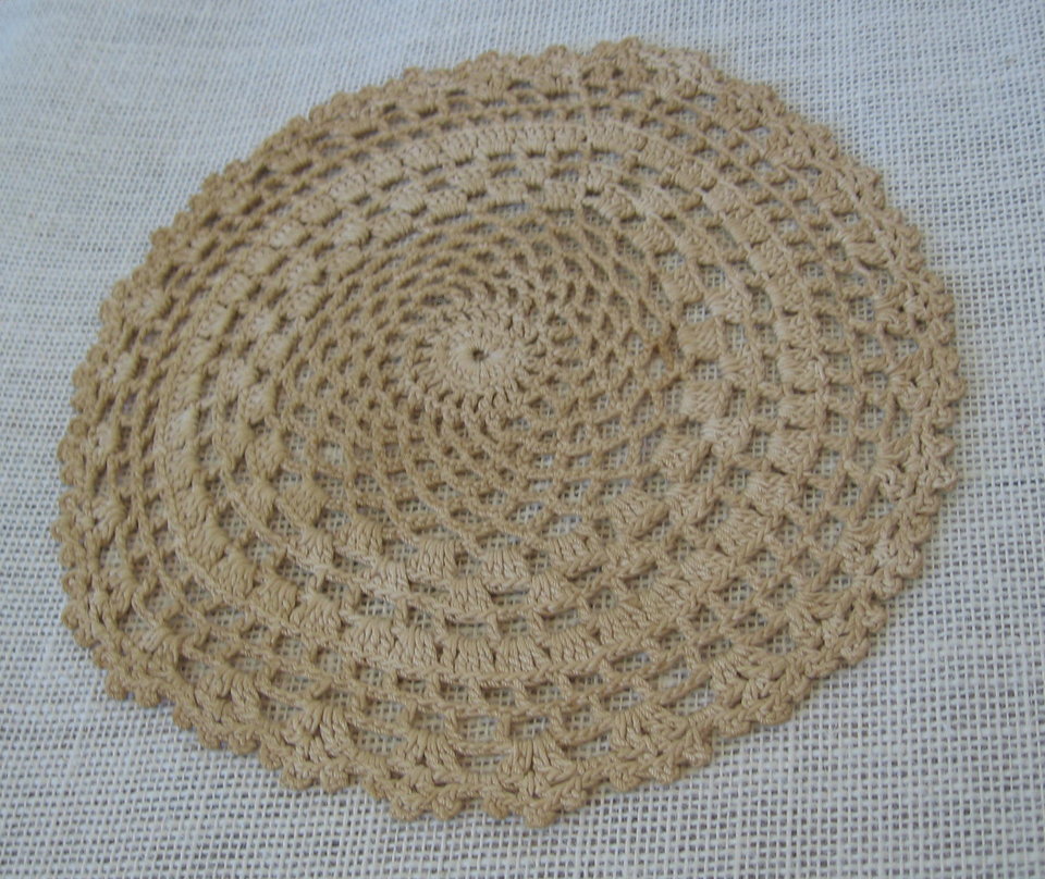 Set of 3 Coffee Stained Primitive Doilies