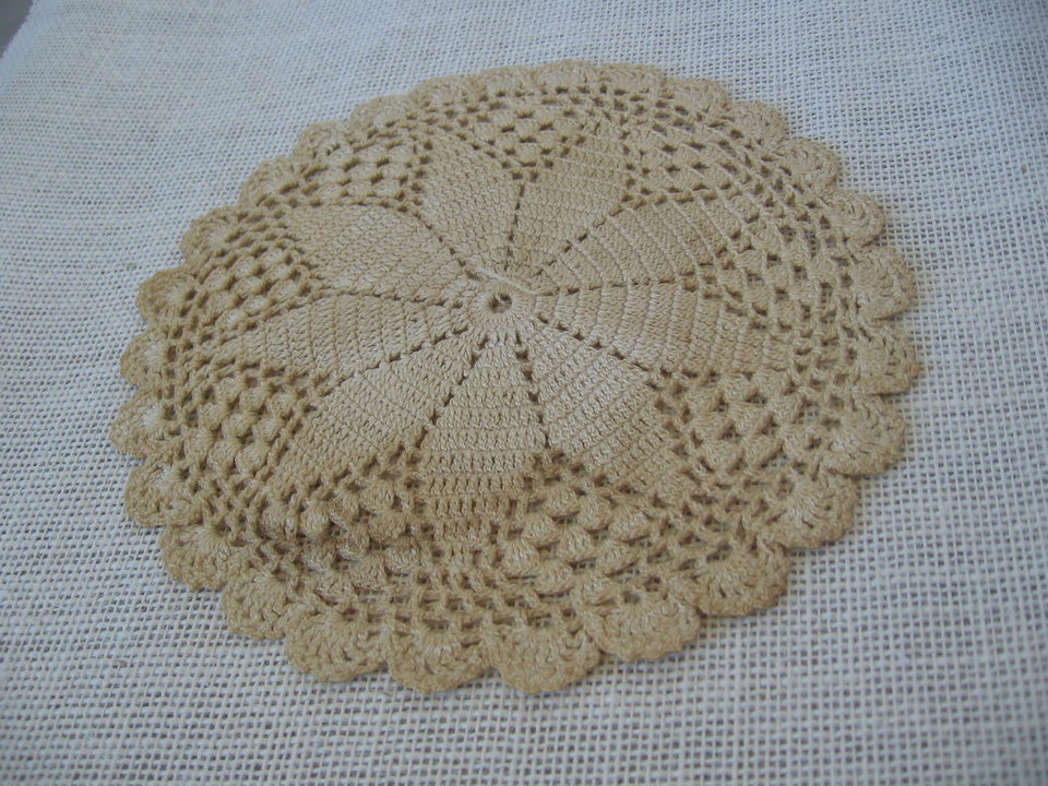 Set of 3 Coffee Stained Primitive Doilies