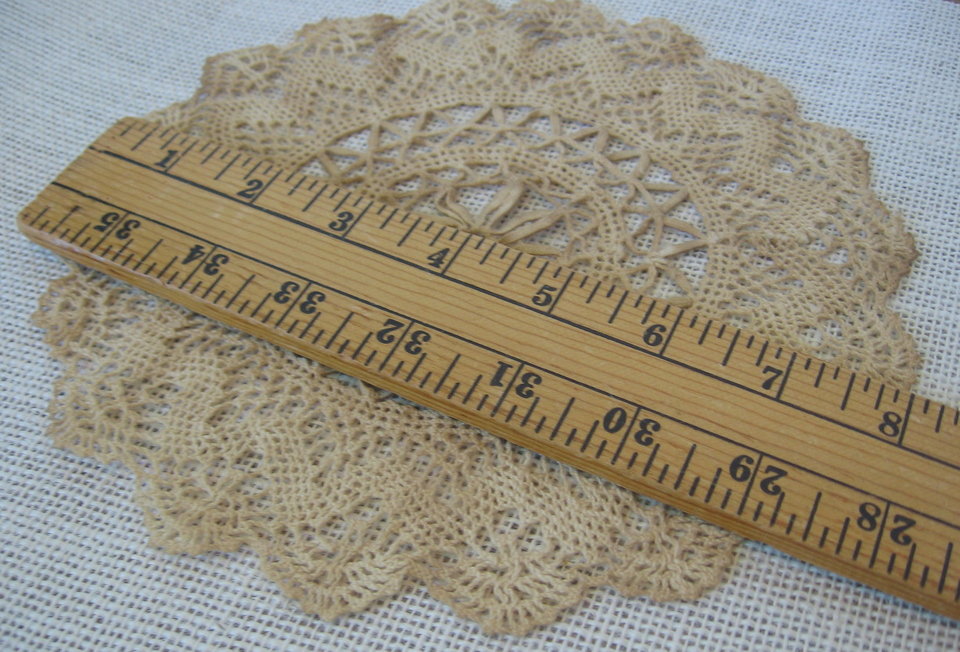 Set of 3 Coffee Stained Primitive Doilies