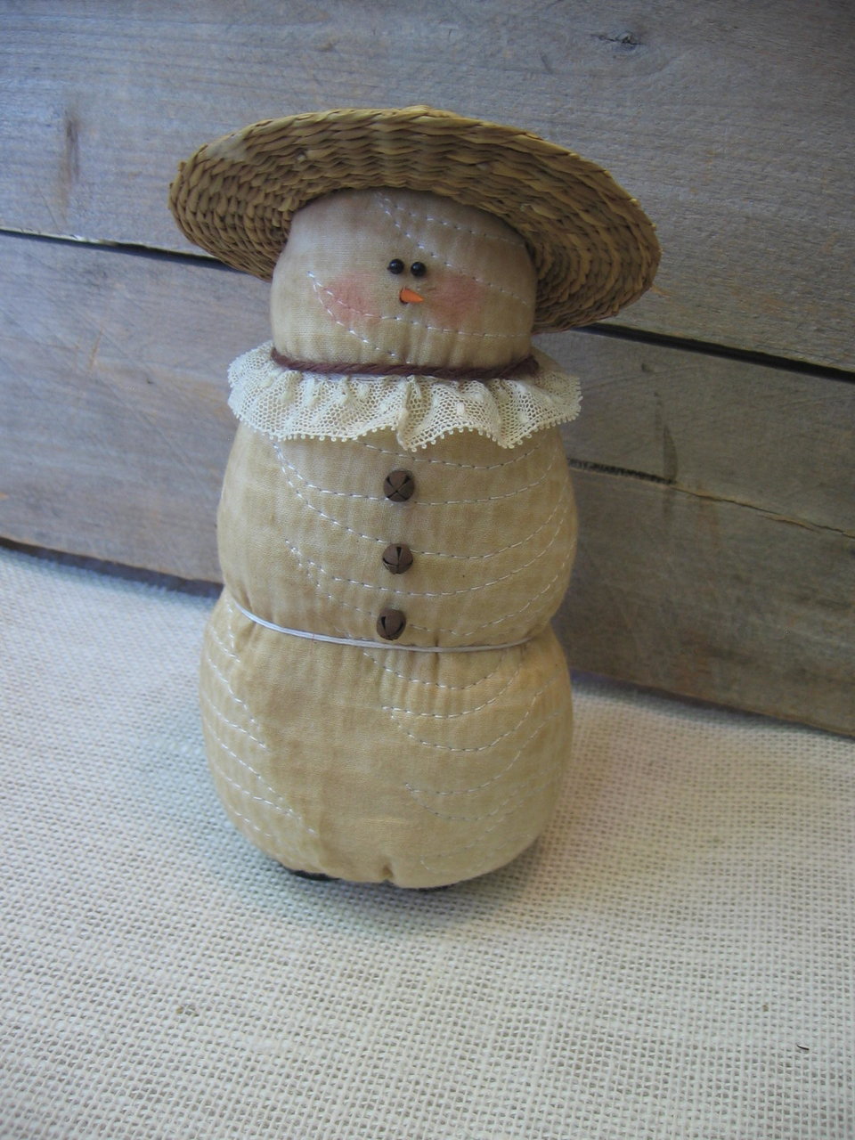 Primitive Plush Snowman Gal