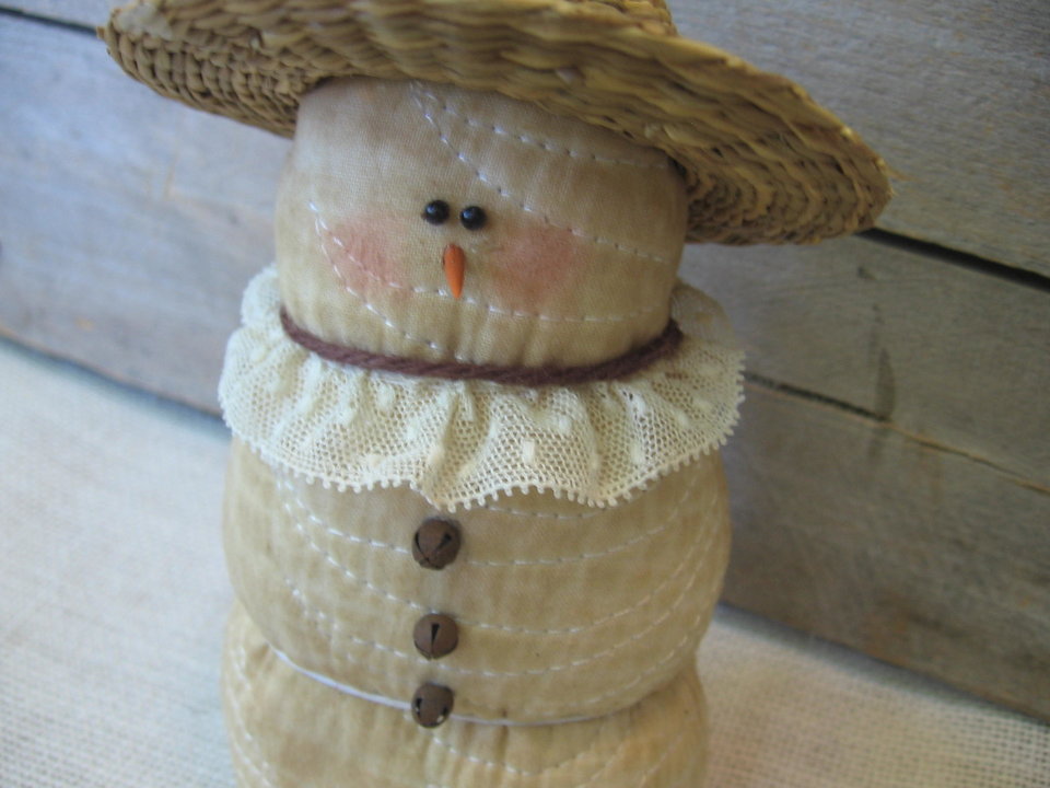 Primitive Plush Snowman Gal