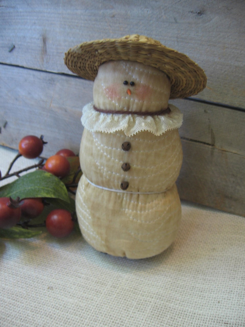 Plush Handmade Primitive Snowman