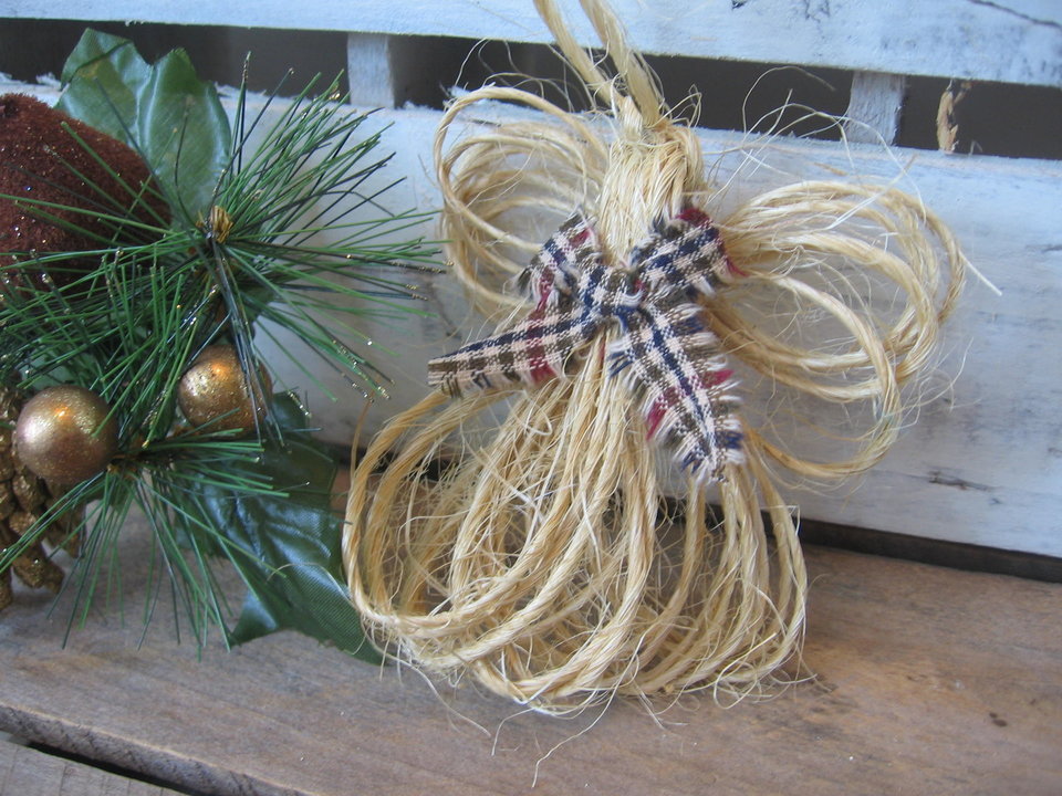Natural Tan Jute Twine Angel Ornament