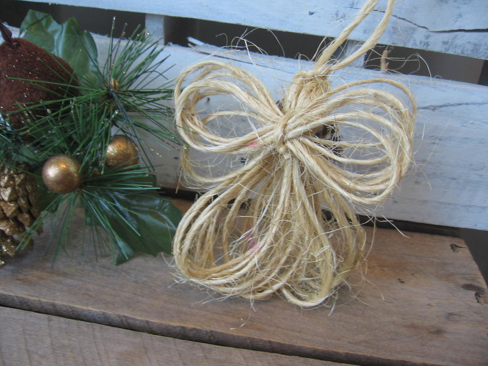 Primitive Jute Twine Hanging Angel Ornament