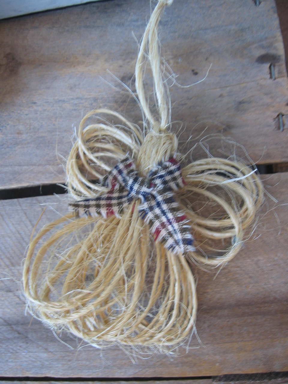 Primitive Jute Twine Hanging Angel Ornament