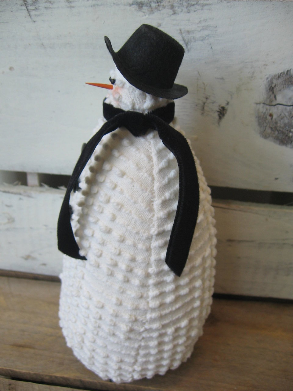 Primitive Plush Snowman Black Trim