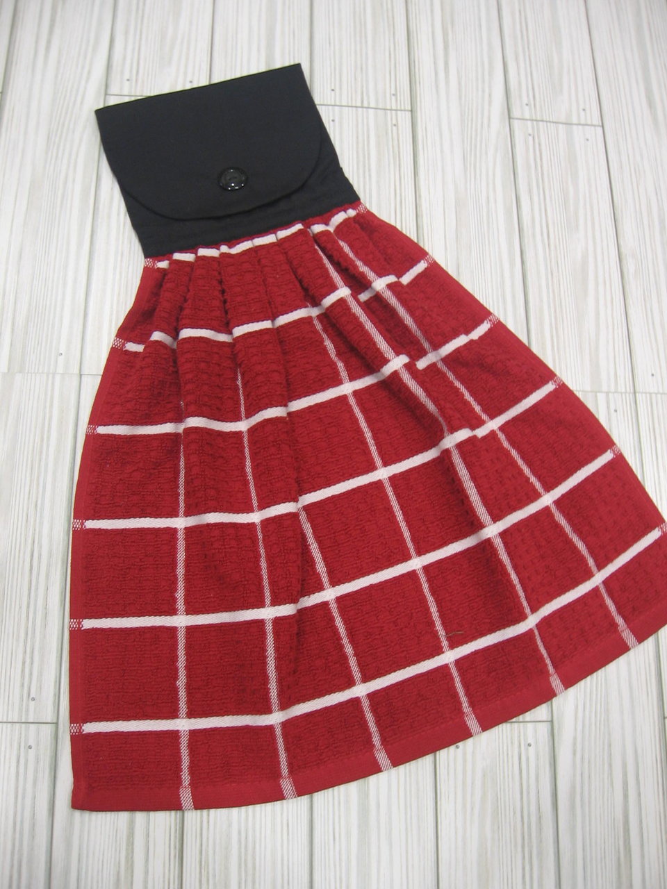 Red Plaid Farmhouse Kitchen Hanging Towel